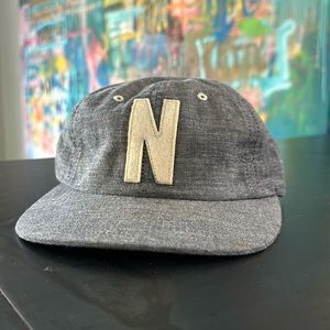 Norse Projects Chambray Adjustable Cap with ivory N, worn 2-3x